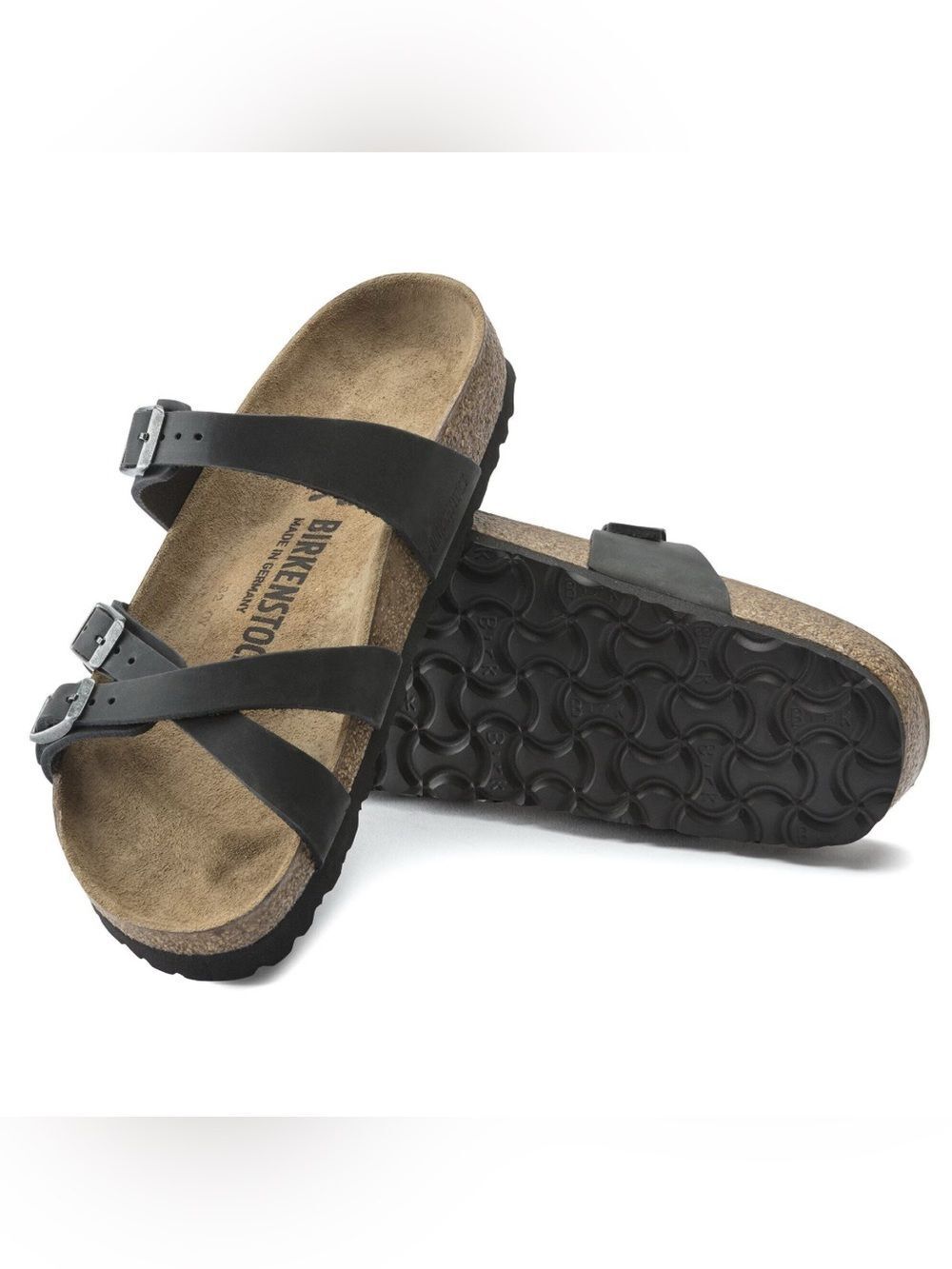 BIRKENSTOCK Franca black leather gladiator sandals shoes women’s eur 40 new